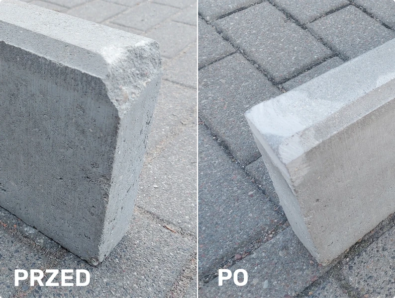 Epoksydowa masa szpachlowa przed i po